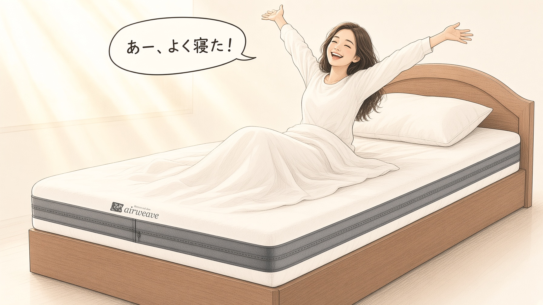 「エアウィーヴ ベッドマットレス 1-325011」で快適な睡眠をとった女性
